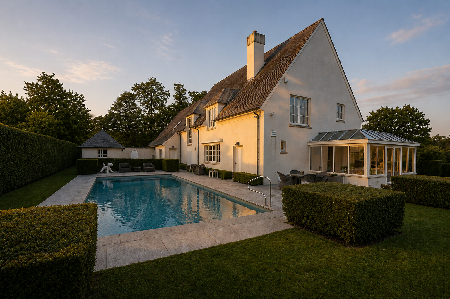 Villa in het Leiepark met uitzicht op de Ooidonk Meersen.